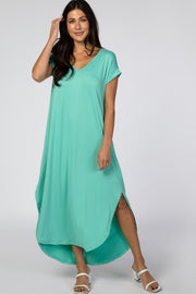 Mint Side Slit Maxi Dress