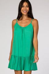 Green Ruffle Hem Dress