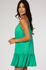 Green Ruffle Hem Dress