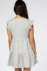 Heather Grey Tiered Mini Dress