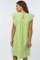 Lime Green Eyelet Maternity Dress