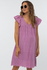 Violet Eyelet Maternity Dress