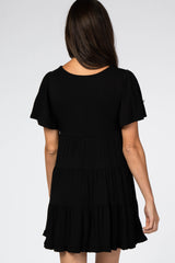 Black Tiered Ruffle Hem Dress