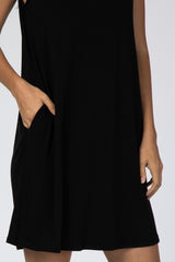 Black Mock Neck Sleeveless Dress