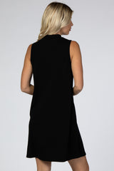 Black Mock Neck Sleeveless Dress