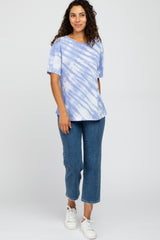 Blue Tie Dye Short Sleeve Top