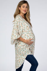 Cream Floral Maternity Cover Up