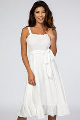 Ivory Ruffle Smocked Dress