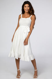 Ivory Ruffle Smocked Dress