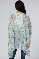 Mint Floral Chiffon Plus Maternity Cover Up