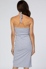 Heather Grey Halter Neck Dress