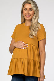 Mustard Tiered Maternity Top