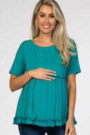 Jade Lettuce Trim Maternity Top