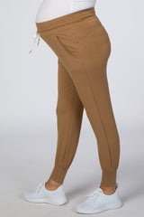 Camel Maternity Drawstring Jogger Pants