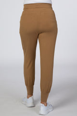 Camel Maternity Drawstring Jogger Pants