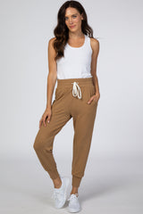 Camel Drawstring Jogger Pants