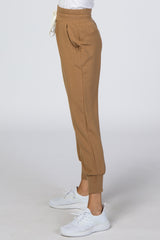 Camel Drawstring Jogger Pants