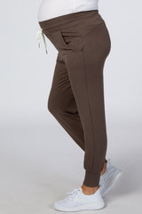 Mocha Maternity Drawstring Jogger Pants