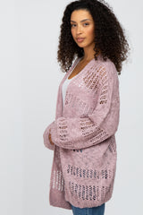 Mauve Knit Cardigan