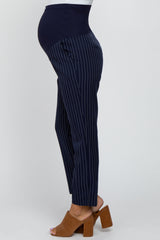 Navy Blue Pinstripe Maternity Pants