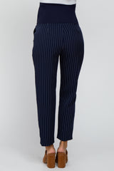 Navy Blue Pinstripe Maternity Pants