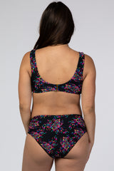 Black Printed Maternity Swim Set