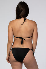 Black Halter Tie Bikini Maternity Set