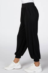 Black Soft Knit Harem Pants