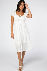 Ivory Eyelet Midi Dress