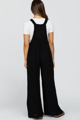 Black Wide Leg Maternity Overalls