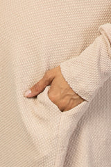 Beige Waffle Knit Button Front Maternity Cardigan