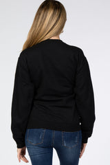 Black "Girl Mama" Fleece Maternity Sweatshirt