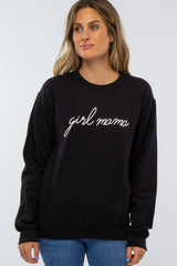 Black "Girl Mama" Fleece Maternity Sweatshirt