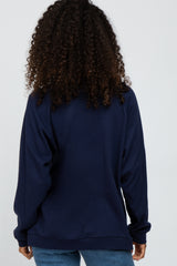 Navy Blue Long Sleeve Top