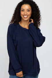 Navy Blue Long Sleeve Top