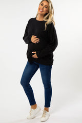 Black Long Sleeve Maternity Top