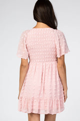 Light Pink Swiss Dot Smocked Dress