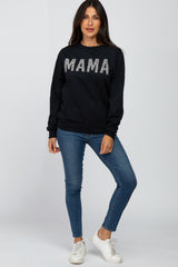 Black Animal Print Mama Pullover Sweatshirt