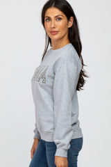 Heather Grey Animal Print Mama Pullover Sweatshirt