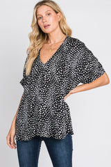 Black Animal Print Blouse