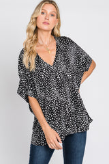 Black Animal Print Blouse