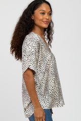 Ivory Animal Print Blouse