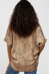 Taupe Animal Print Blouse