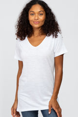 White V-Neck T Shirt