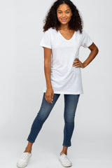 White V-Neck T Shirt