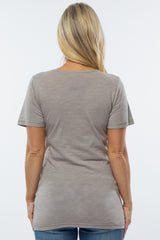 Heather Grey V-Neck Maternity T Shirt