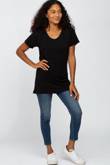 Black V-Neck T Shirt