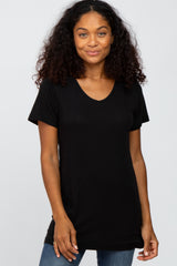 Black V-Neck T Shirt