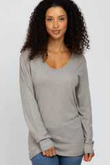 Grey Long Sleeve Maternity Active Top