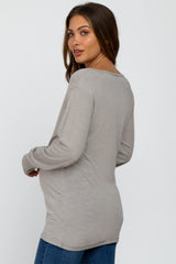 Grey Long Sleeve Maternity Active Top